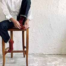 画像をギャラリービューアに読み込む, メリノウール&ウールかすり染め足袋クルー丈ソックス 25-27㎝