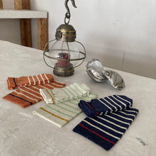 Load image into Gallery viewer, シルクメランジ 5本指アクセントラフボーダー クルー丈ソックス 23-25cm