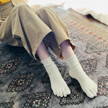 Load image into Gallery viewer, ベビーアルパカ履口ゆったり5本指クルー丈ソックス 23-25cm