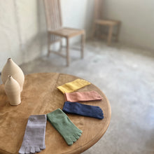 Load image into Gallery viewer, オーガニックコットン5本指 無地 ショート丈ソックス 23-25㎝