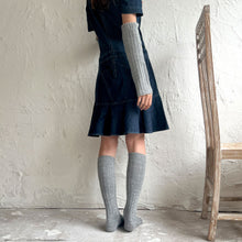 Load image into Gallery viewer, ベビーアルパカ5本指リブ柄 ハイソックス 23-25cm