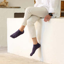 Load image into Gallery viewer, シルクメランジ5本指スニーカー丈ソックス 25-27cm
