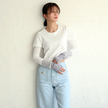 Load image into Gallery viewer, リネン ボーダー アームカバー ★フリーサイズ