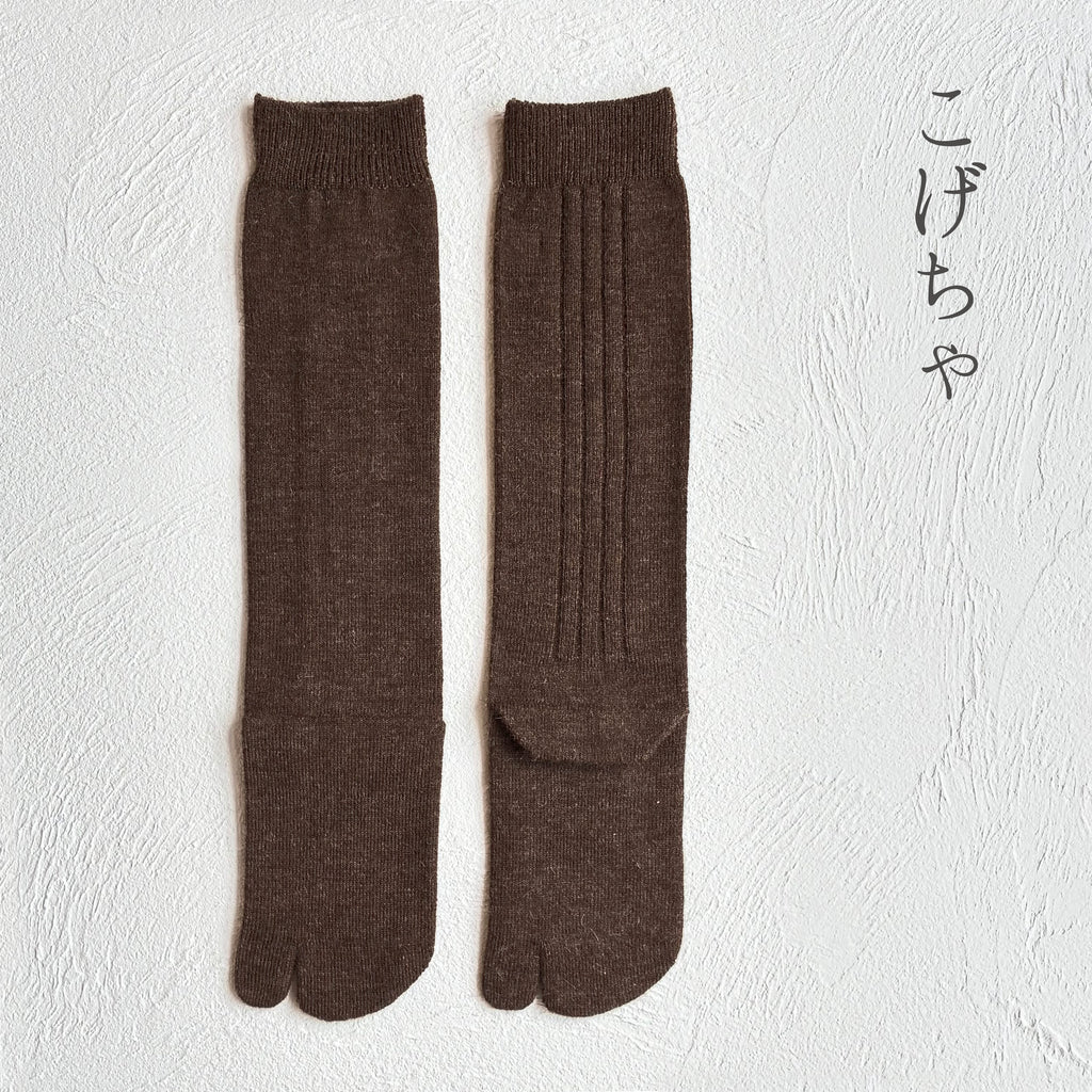 ベビーアルパカ 足袋 リブ柄 ハイソックス  23-25cm