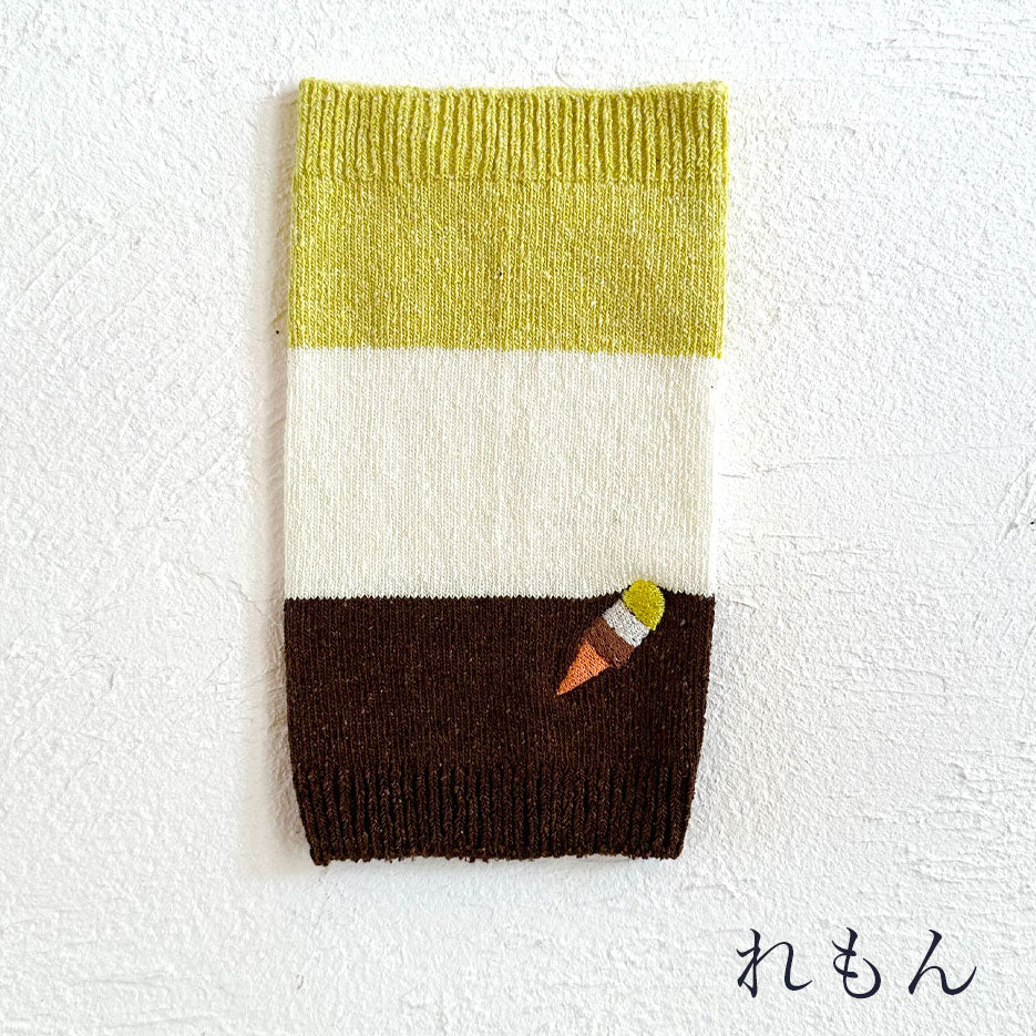 シルクメランジ ワンちゃん(超/小型犬)用 ロングタイプ 腹巻き ★アイスクリーム柄 刺繡つき S/Mサイズ