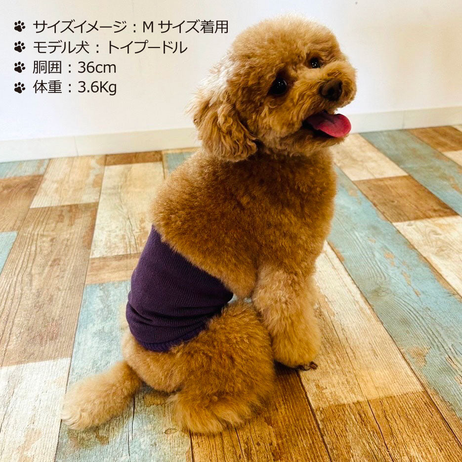 なめらかシルク ワンちゃん(超/小型犬)用 ロングタイプ 腹巻き ★無地 S/Mサイズ