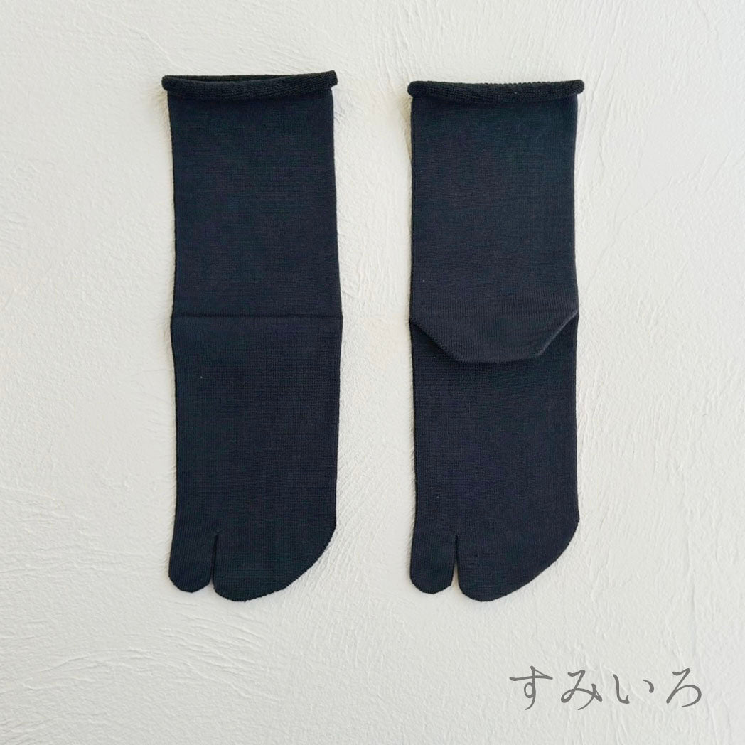 ルミナスシルク 履口ゆったり足袋クルー丈ソックス　23-25cm