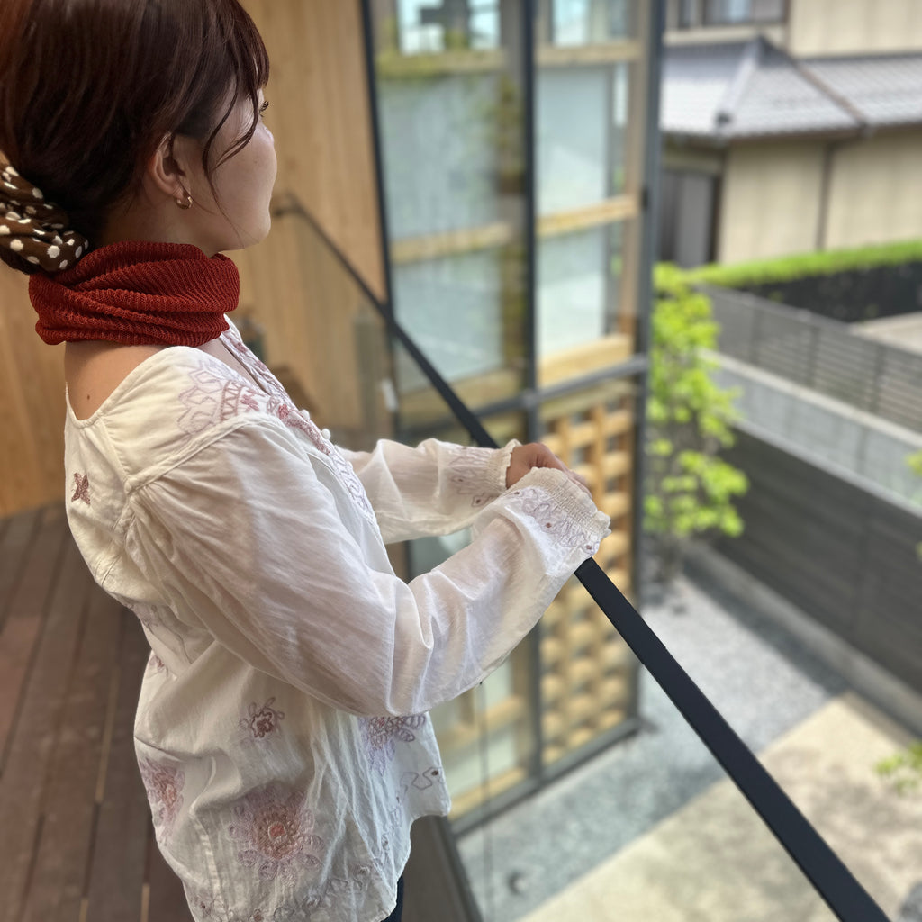 美濃和紙＆オーガニックコットン ネックカバー ★フリーサイズ