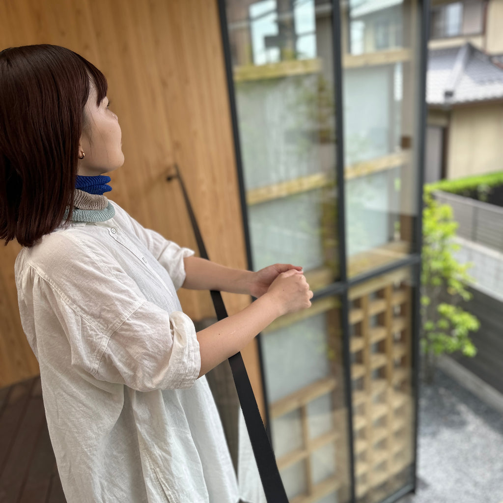 美濃和紙＆オーガニックコットン トリコロール ネックカバー ★フリーサイズ