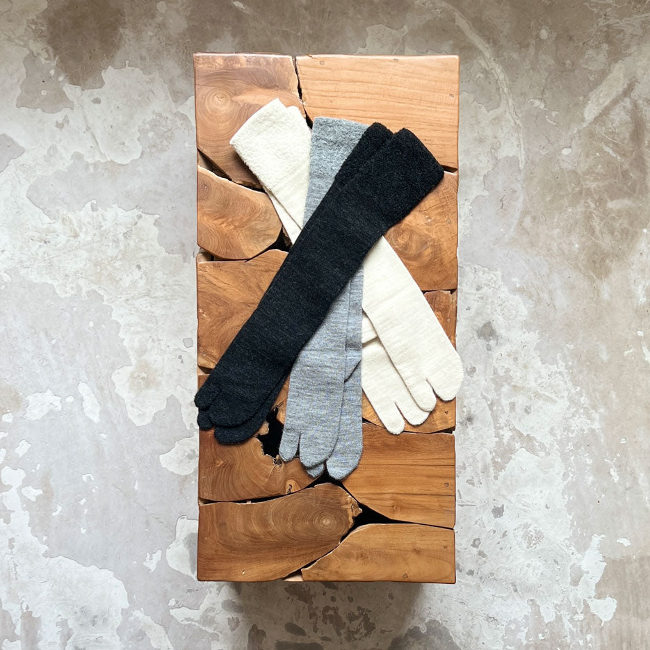 ベビーアルパカ足袋 ボア切替 ハイソックス  23-25cm