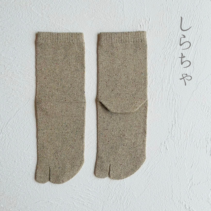 シルクメランジ足袋クルー丈ソックス　23-25cm