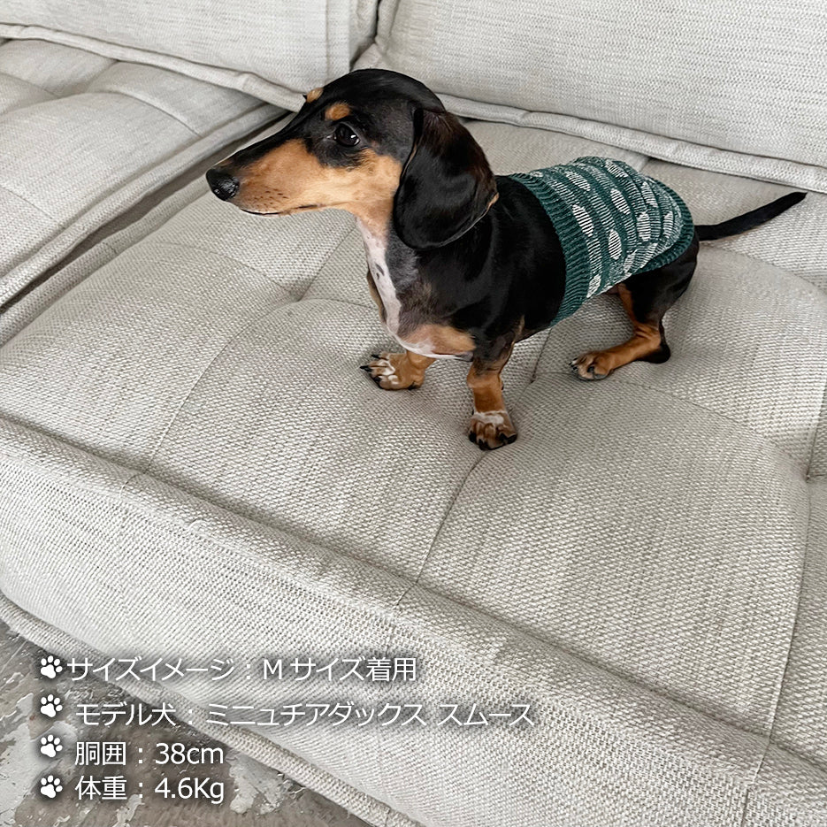 シルクメランジ ワンちゃん(超/小型犬）用 ロングタイプ 腹巻き ★水玉柄  S/M/Lサイズ